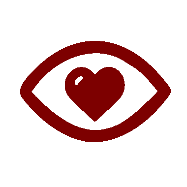 Logo Vous revoir,  un coeur rouge entouré d'un oeil